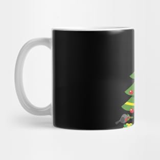 Robin And Colorful Presents Under The Christmas Tree Mug